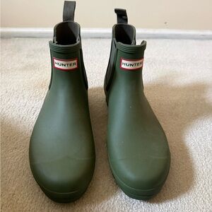Hunter Olive Ankle Rain Boots